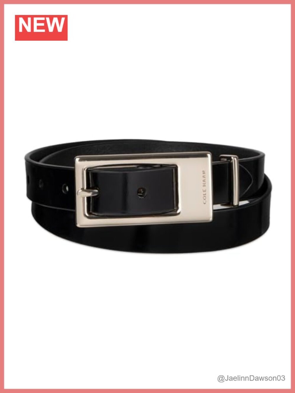 Women's Slim 1" Leather Dress Belt Rectangular Buckle